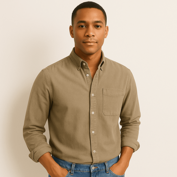Fynn | Herren Langarmhemd mit Brusttasche
