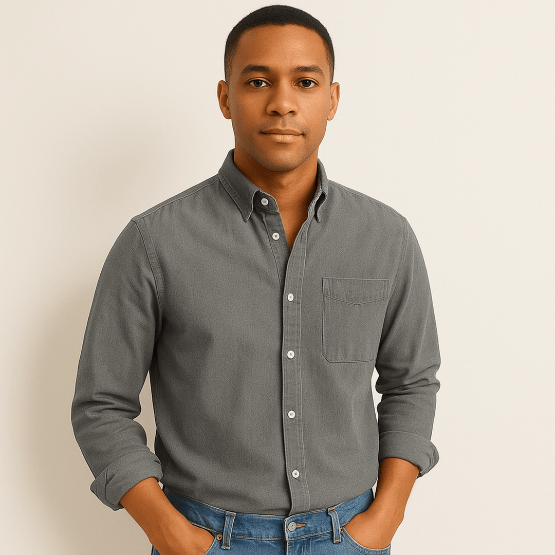 Fynn | Herren Langarmhemd mit Brusttasche