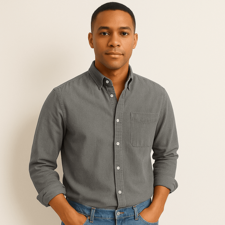 Fynn | Herren Langarmhemd mit Brusttasche