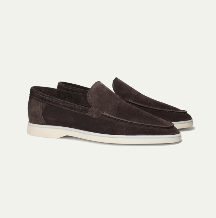 Luca | Men's Suede Loafers in Taupe