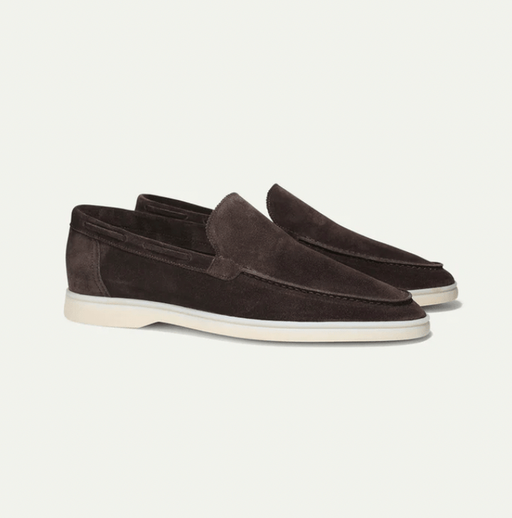 Luca | Men's Suede Loafers in Taupe