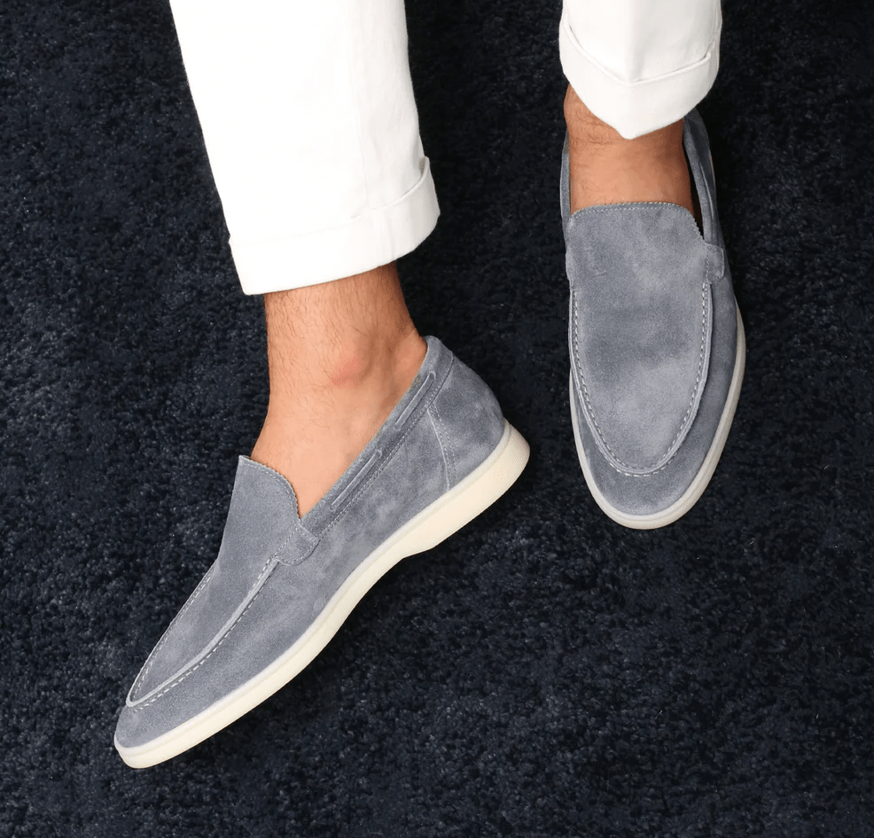 Luca | Men's Suede Loafers in Taupe