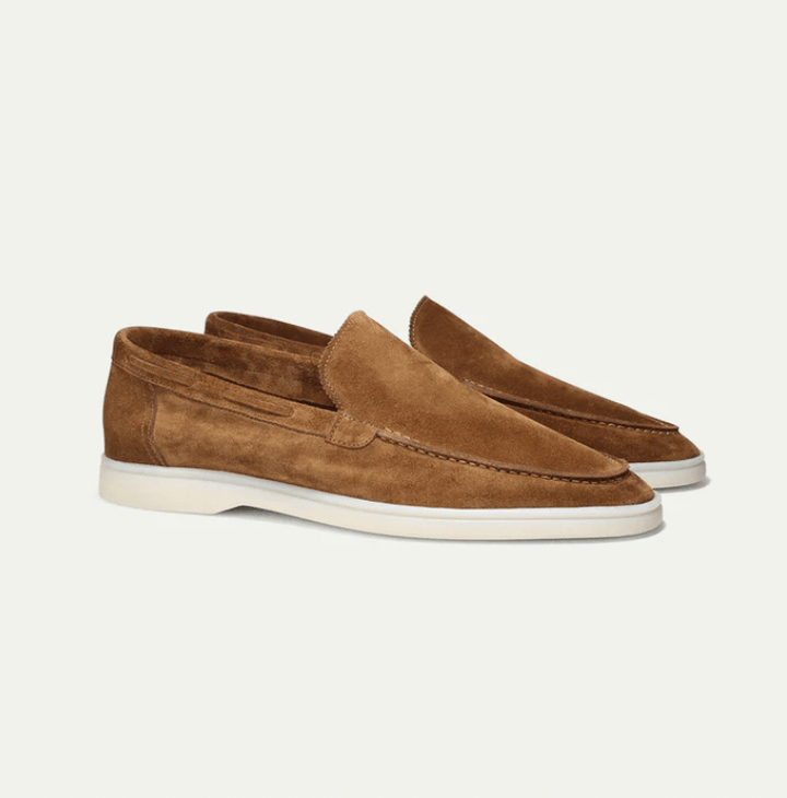 Luca | Men's Suede Loafers in Taupe