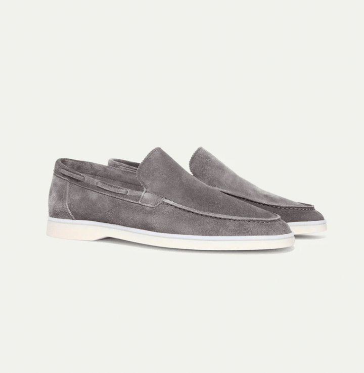 Luca | Men's Suede Loafers in Taupe