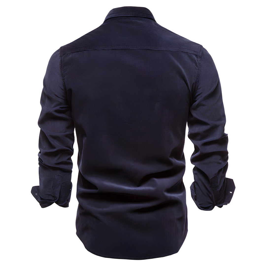 Karlo | Herren Slim Fit Hemd mit Doppel-Brusttaschen