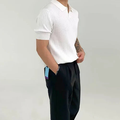 SwissFellas Herren Seiden-T-Shirt mit Mesh-Einsätzen, atmungsaktiv