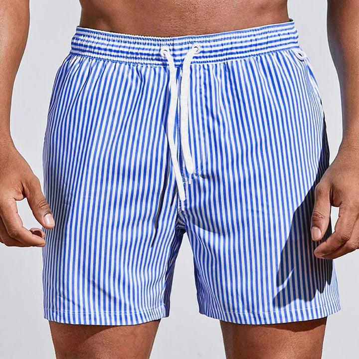 Marvis | Gestreifte Boardshorts mit Kordelzug