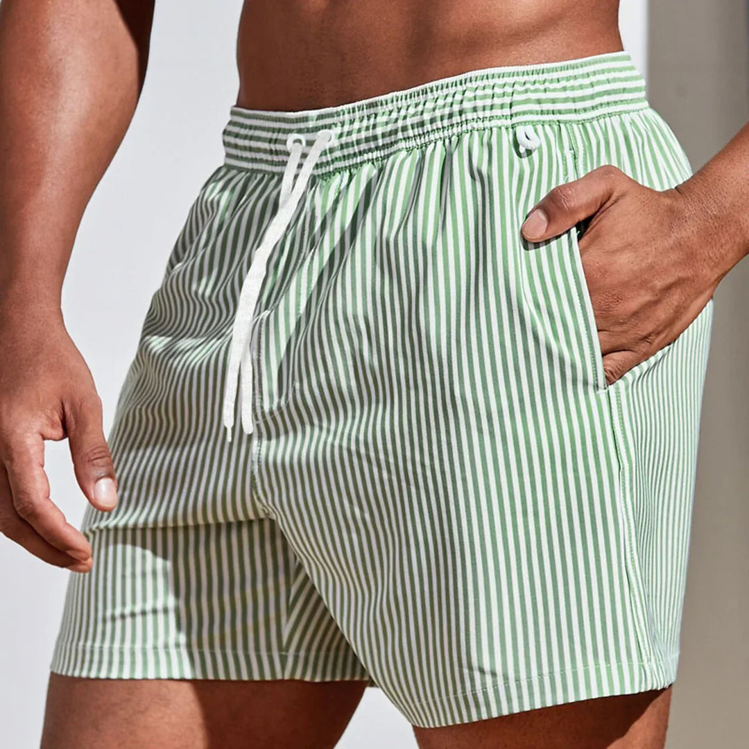 Marvis | Gestreifte Boardshorts mit Kordelzug