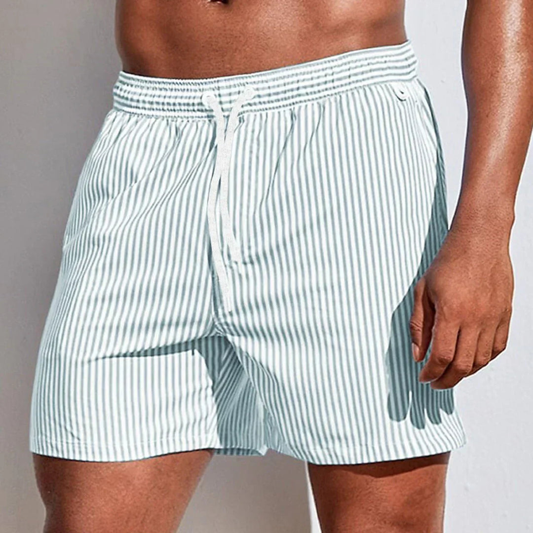 Marvis | Gestreifte Boardshorts mit Kordelzug