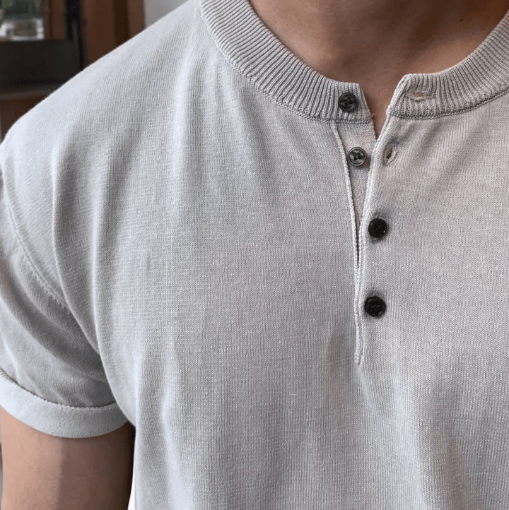 SwissFellas Herren Strick-Kurzarmshirt mit Kragen