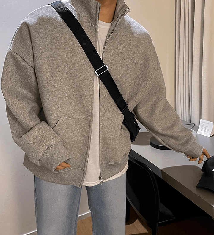 SwissFellas Herren Strickjacke mit durchgehendem Reissverschluss