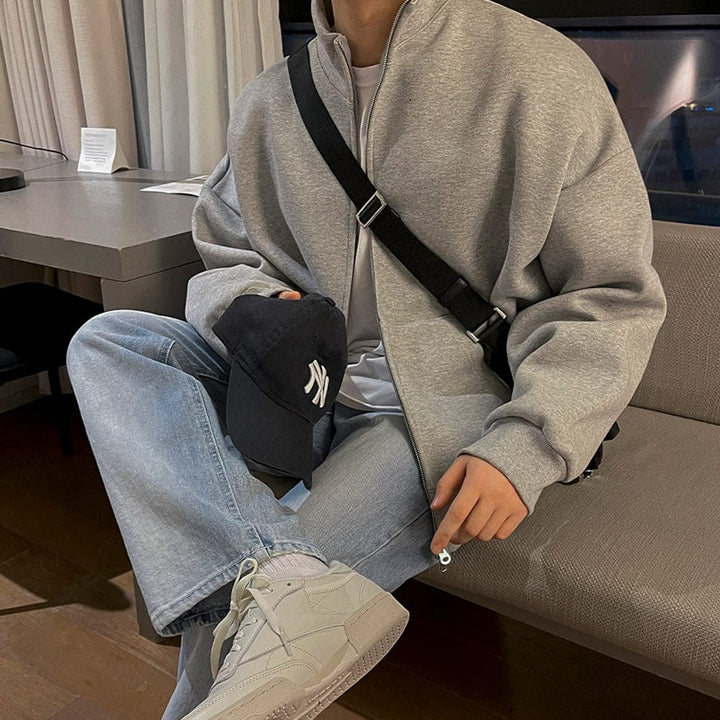 SwissFellas Herren Strickjacke mit durchgehendem Reissverschluss