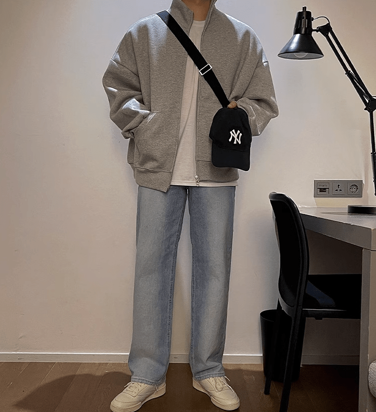 SwissFellas Herren Strickjacke mit durchgehendem Reissverschluss