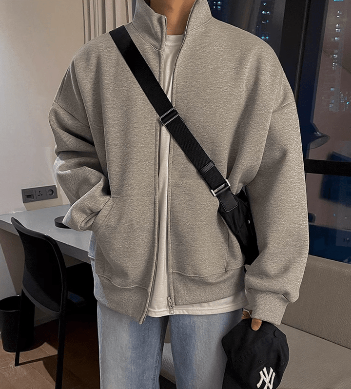 SwissFellas Herren Strickjacke mit durchgehendem Reissverschluss