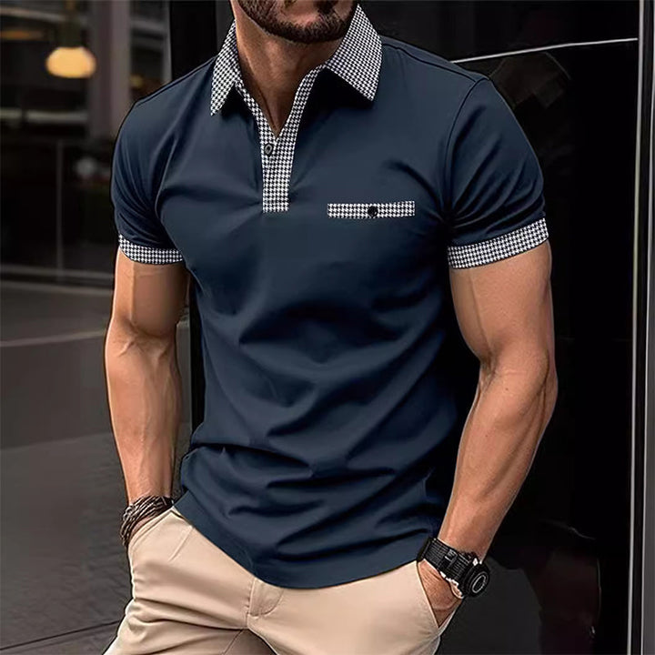 Simon | Poloshirt mit Hahnentritt-Kragen