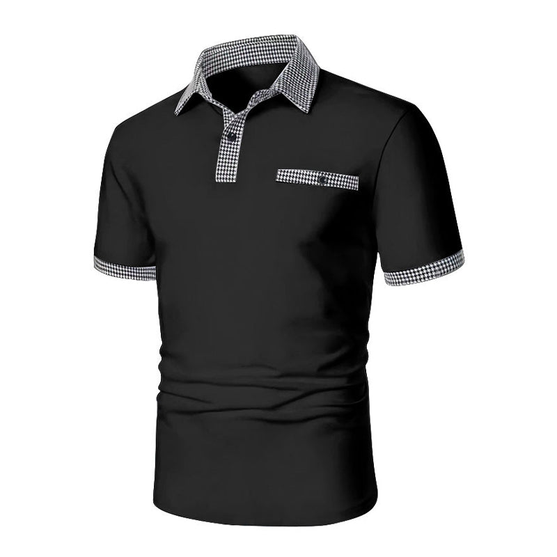 Simon | Poloshirt mit Hahnentritt-Kragen