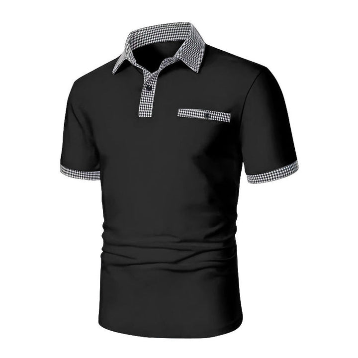 Simon | Poloshirt mit Hahnentritt-Kragen