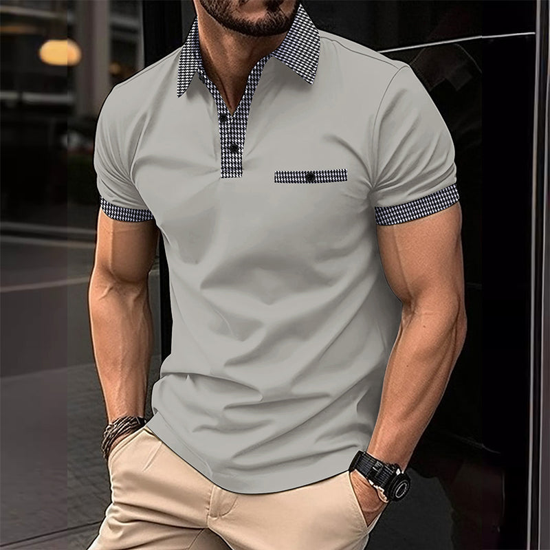 Simon | Poloshirt mit Hahnentritt-Kragen