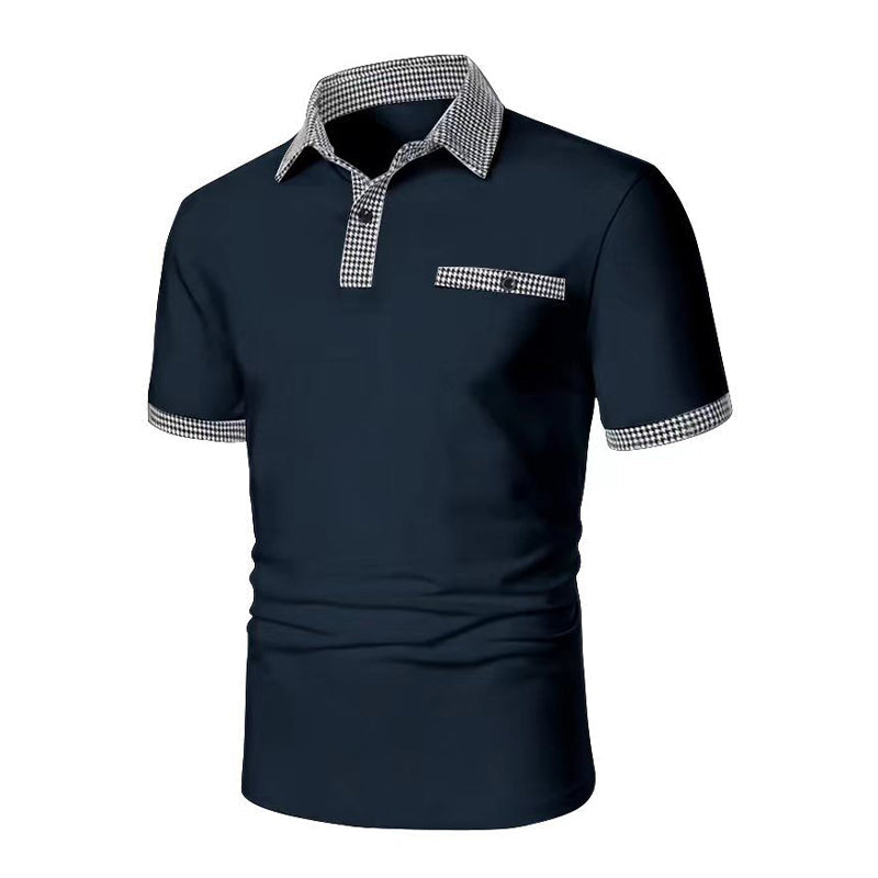 Simon | Poloshirt mit Hahnentritt-Kragen