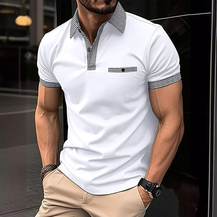 Simon | Poloshirt mit Hahnentritt-Kragen