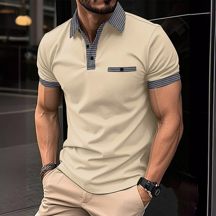 Simon | Poloshirt mit Hahnentritt-Kragen