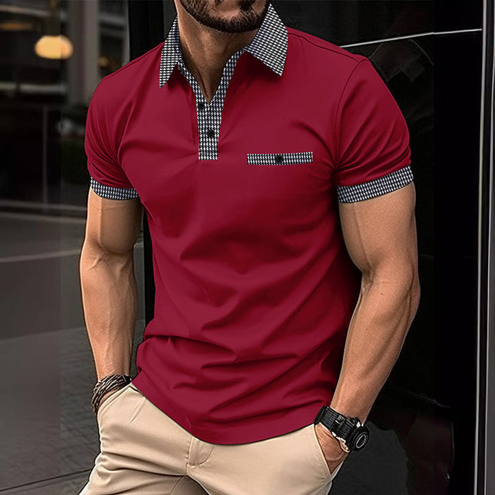 Simon | Poloshirt mit Hahnentritt-Kragen