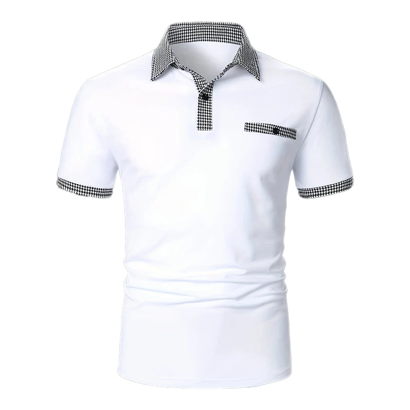 Simon | Poloshirt mit Hahnentritt-Kragen