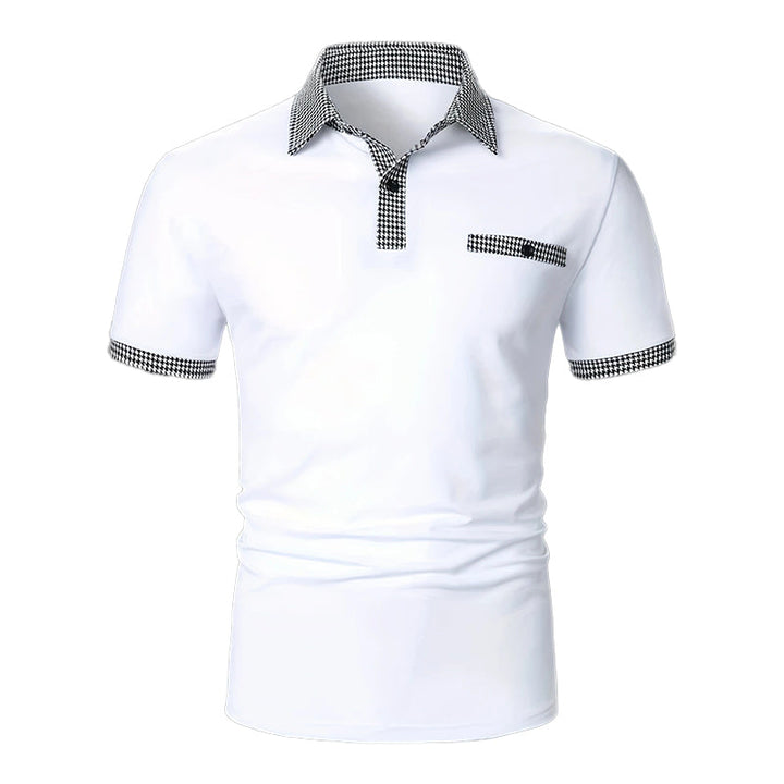 Simon | Poloshirt mit Hahnentritt-Kragen