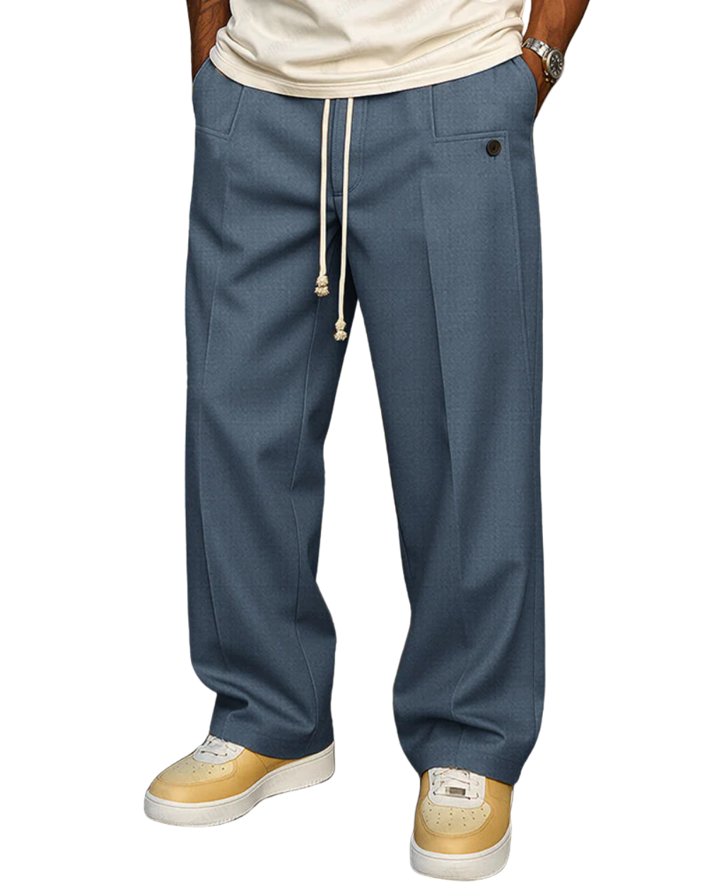 Herrenhose mit taillierter Passform in Khaki