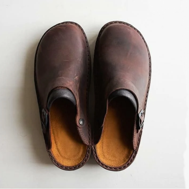 Val | Herren Leder Clogs mit Komfortsohle