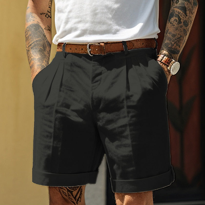 Bruno | Shorts mit Bundfalten und Umschlag