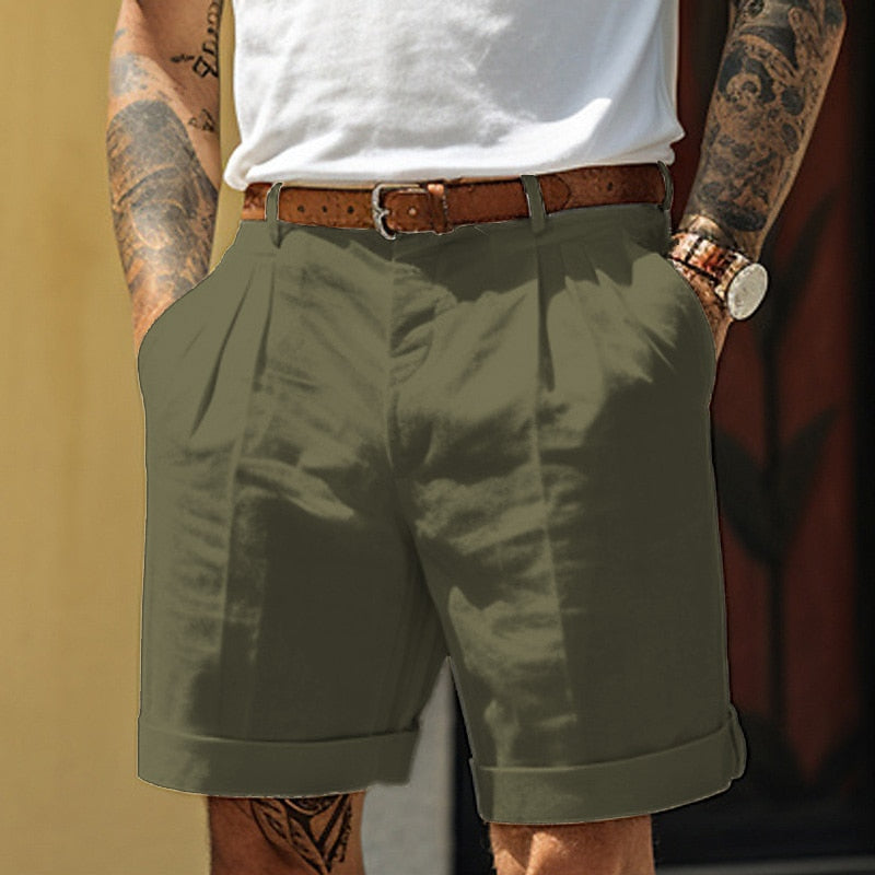 Bruno | Shorts mit Bundfalten und Umschlag